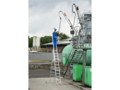 Krause Leitern^Stabilo Sprossen-Vielzweck-Leiter 3 x 12 Sprossen mit Wandlaufrollen