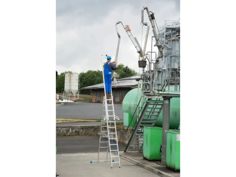 Krause Leitern^Stabilo Sprossen-Vielzweck-Leiter 3 x 12 Sprossen mit Wandlaufrollen