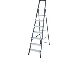 Krause Klapptritte^Stehleiter Securo 7 Stufen Eloxiert 210 cm x 53 cm x 128 cm