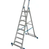 Krause Klapptritte^Stehleiter Stabilo mit Traversen Fahrbar 8 Stufen 250 cm x 98 cm x 160 cm