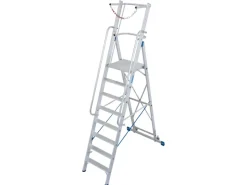 Krause Klapptritte^Stehleiter Stabilo mit Großer Plattform und Sicherheitskette 8 Stufen