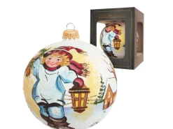 Krebs Glas Lauscha Laternen^Weihnachtskugel Junge mit Laterne Mehrfarbig 10cm