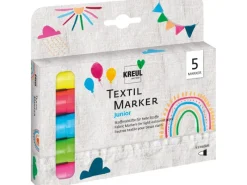 KREUL Künstlerfarben^Textil Marker medium Junior 5er Set