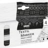 KREUL Künstlerfarben^Textil Marker Opak 4er Set Black & White