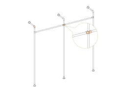 Kreuzstück Durchgehend 90° für Stahlrohr Ø 2,7 cm