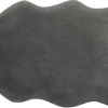 Sessel^Kunstfell-Teppich 60 cm x 90 cm Anthrazit
