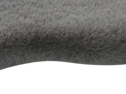 Sessel^Kunstfell-Teppich 60 cm x 90 cm Anthrazit