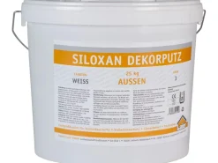 Außen-Fassadenfarben^Laier Siloxan-Dekorputz Körnung 3 mm Weiß 25 kg