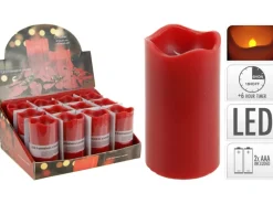 LED-Kerze mit integriertem Timer Flackernd Rot 13 x 7 x 7 cm
