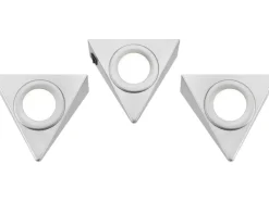 LED-Unterbauleuchte Dreieck 3er-Set Silber 3 W EEK: G