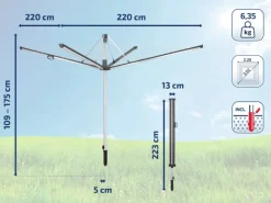 Leifheit Wäschespinne Linomatic Plus 60m Leine Wäscheständer höhenverstellbar