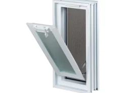 Fuchs Design Insektenschutz^Lüftungsfenster mit Fliegengitter anstatt 2 Glasbausteine 19 cm x 19 cm x 8 cm