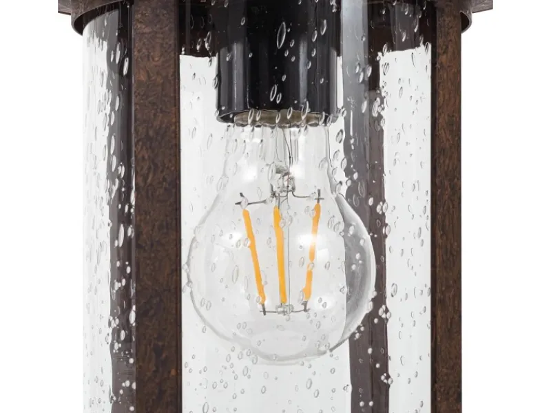 Lindby Außenleuchte Laterne Zayn 10036409 Retro Vintage Antik in Braun aus Aluminium 1-flammig E27