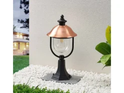 Lindby Laternen^Außenleuchte Laterne Clint 9630100 Spritzwassergeschützt Retro Vintage Antik in Kupfer aus Aluminium 1-flammig E27