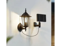 Lindby LED Solarleuchte Außen Laterne Sayata 10020118 Spritzwassergeschützt Modern in Schwarz aus Aluminium 1-flammig