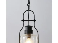 Lindby Laternen^Pendelleuchte Laterne Rozalie 9624814 Retro Vintage Antik in Schwarz aus Metall 1-flammig E27 Flurleuchte