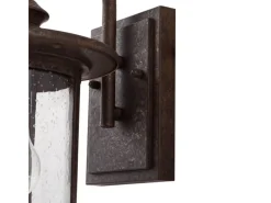 Lindby Wandleuchte Außen Laterne Zayn 10036407 Retro Vintage Antik in Braun aus Aluminium 1-flammig E27