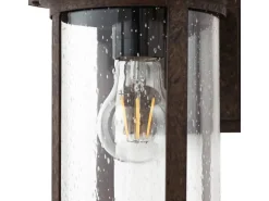 Lindby Wandleuchte Außen Laterne Zayn 10036407 Retro Vintage Antik in Braun aus Aluminium 1-flammig E27