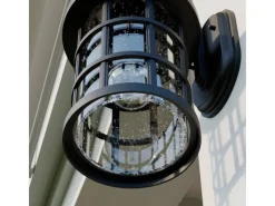 Lindby Wandleuchte Außen Laterne Ankea 9624761 Retro Vintage Antik in Schwarz 1-flammig E27