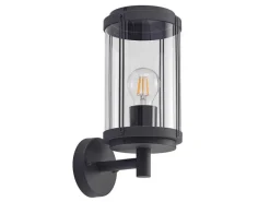 Lindby Laternen^Wandleuchte Außen Laterne Ojali 9926007 Spritzwassergeschützt Modern in Schwarz aus Aluminium 1-flammig E27