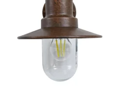 Lindby Wandleuchte Außen Laterne Eloretta 10025908 Spritzwassergeschützt Landhaus Vintage Rustikal in Braun aus Metall 1-flammig E27