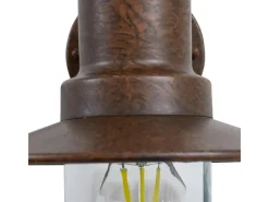 Lindby Wandleuchte Außen Laterne Eloretta 10025908 Spritzwassergeschützt Landhaus Vintage Rustikal in Braun aus Metall 1-flammig E27