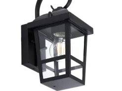 Lindby Wandleuchte Außen Laterne Eloane 10025926 Spritzwassergeschützt Modern in Schwarz aus Edelstahl 1-flammig E27