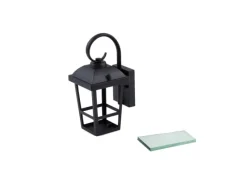 Lindby Wandleuchte Außen Laterne Eloane 10025926 Spritzwassergeschützt Modern in Schwarz aus Edelstahl 1-flammig E27