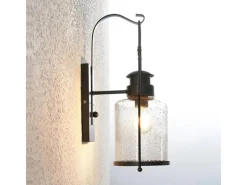 Lindby Laternen^Wandleuchte Wandlampe Innen Laterne Rozalie 9624813 Retro Vintage Antik in Schwarz aus Metall 1-flammig E27 Flurleuchte