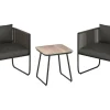 Lounge-Set Fullerton 3-teilig Wicker Stahl Anthrazit-Grau