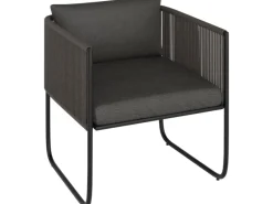 Lounge-Set Fullerton 3-teilig Wicker Stahl Anthrazit-Grau