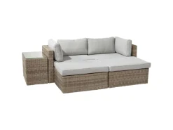 Lounge-Set Olea 5-teilig aus Polyrattan Sand