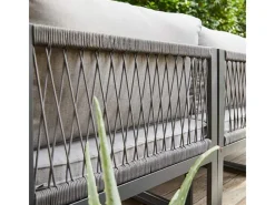 Hocker^Lounge-Set Willa 4-teilig aus Aluminium Anthrazit