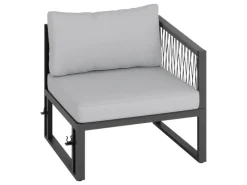 Hocker^Lounge-Set Willa 4-teilig aus Aluminium Anthrazit