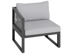 Hocker^Lounge-Set Willa 4-teilig aus Aluminium Anthrazit