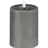 Luca Lighting Kerzen^Kerze Grau 10 cm x 7,5 cm LED mit Timer Warm Weiß