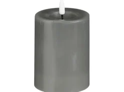 Luca Lighting Kerzen^Kerze Grau 10 cm x 7,5 cm LED mit Timer Warm Weiß