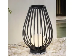 Lucande Laterne Marrin 10025952 Spritzwassergeschützt Modern in Schwarz aus Metall 1-flammig E27