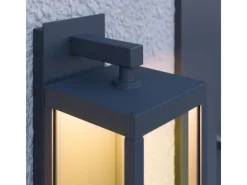Lucande Laternen^LED Wandleuchte Außen Laterne Ferdinand 9619150 mit Bewegungsmelder Spritzwassergeschützt Modern in Alu aus Aluminium 1-flammig