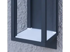 Lucande Laternen^LED Wandleuchte Außen Laterne Ferdinand 9619150 mit Bewegungsmelder Spritzwassergeschützt Modern in Alu aus Aluminium 1-flammig