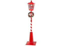 Laternen^Lumineo LED-Laterne Weihnachts-Motiv 180 cm Rot-Weiß-Grün