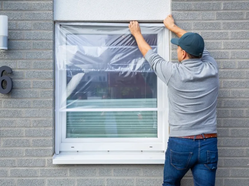 LUX-TOOLS Klebefolien^LUX Fensterschutzfolie 1,2 m x 10 m mit Klebekanten