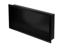 LuxeBath Regale Schwarz^Wandnische aus Edelstahl 60x30x10 cm Schwarz Duschnische Einbauregal