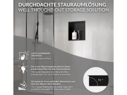 LuxeBath Regale Schwarz^Wandnische aus Edelstahl 30x30x10 cm Schwarz Duschnische mit Rahmen