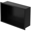 LuxeBath Regale Schwarz^Wandnische aus Edelstahl 20x30x10 cm Schwarz Duschnische mit Rahmen