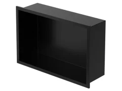 LuxeBath Regale Schwarz^Wandnische aus Edelstahl 20x30x10 cm Schwarz Duschnische mit Rahmen