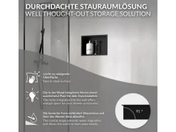 LuxeBath Regale Schwarz^Wandnische aus Edelstahl 20x30x10 cm Schwarz Duschnische mit Rahmen