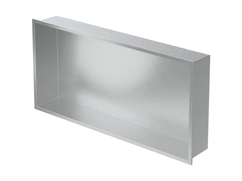 LuxeBath Wandnische Edelstahl 60x30x10 cm Silber Duschnische Rahmen Einbauregal