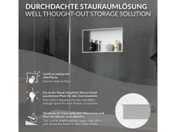 LuxeBath Wandnische Edelstahl 60x30x10 cm Silber Duschnische Rahmen Einbauregal