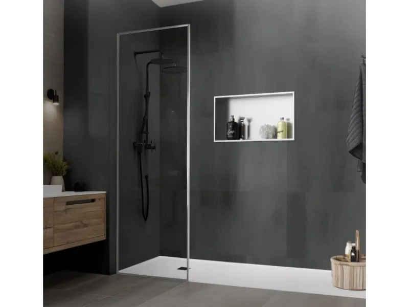 LuxeBath Wandnische Edelstahl 60x30x10 cm Silber Duschnische Rahmen Einbauregal